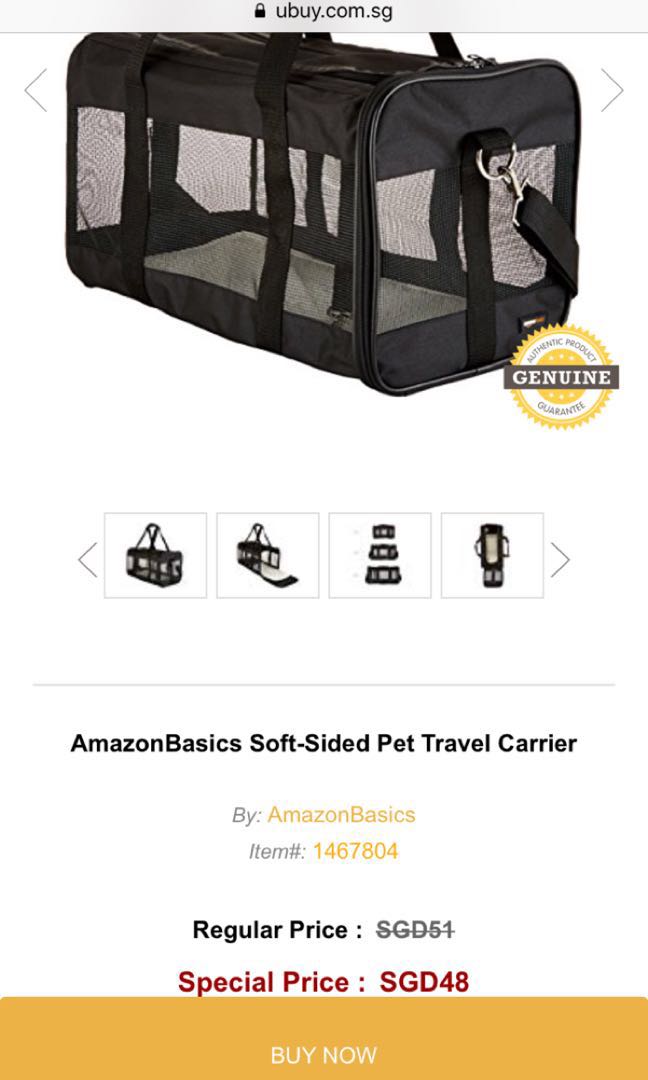 Amazonbasics soft sided pet travel carrier Pet Supplies Homes Other Pet Accessories on Carousell