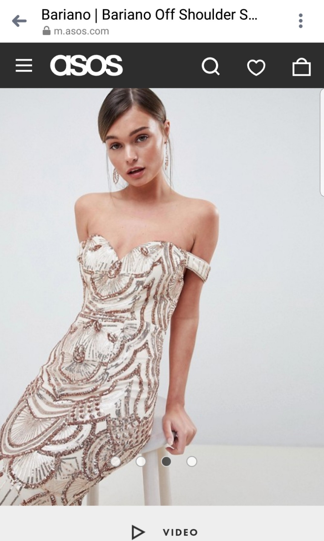 Bariano Off Shoulder Sweetheart Sequin Evening Gown Women s Fashion Dresses Sets Evening dresses gowns on Carousell