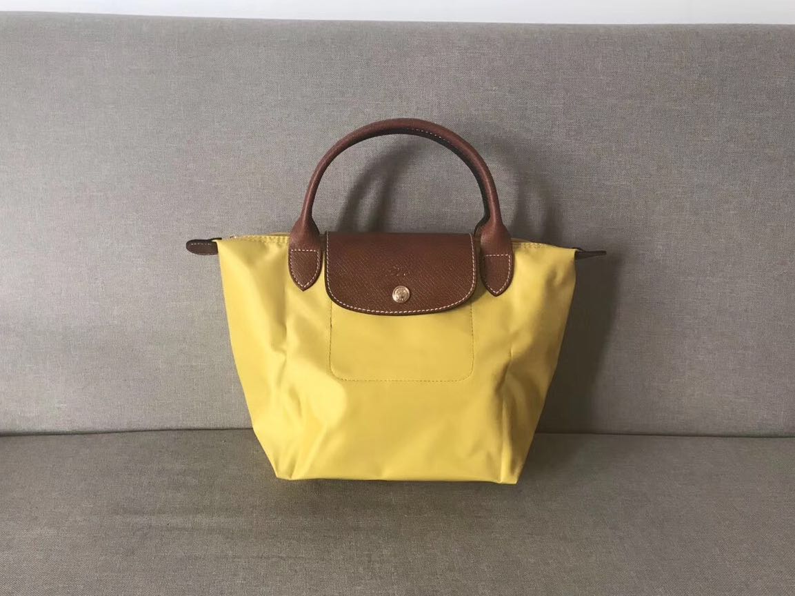 longchamp yellow tote bag