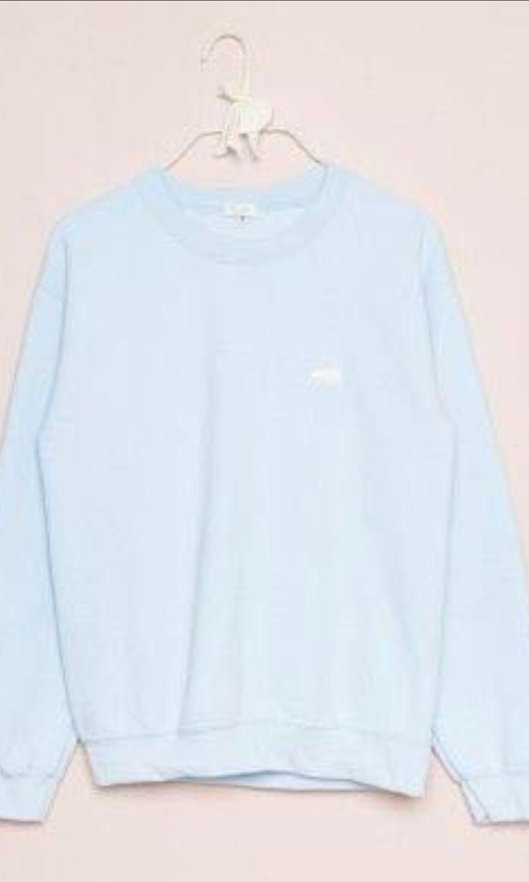 Brandy Melville RARE Erica bear sweatshirt pullover pastel blue