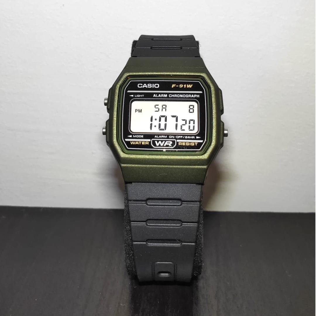 Casio f91w green deals