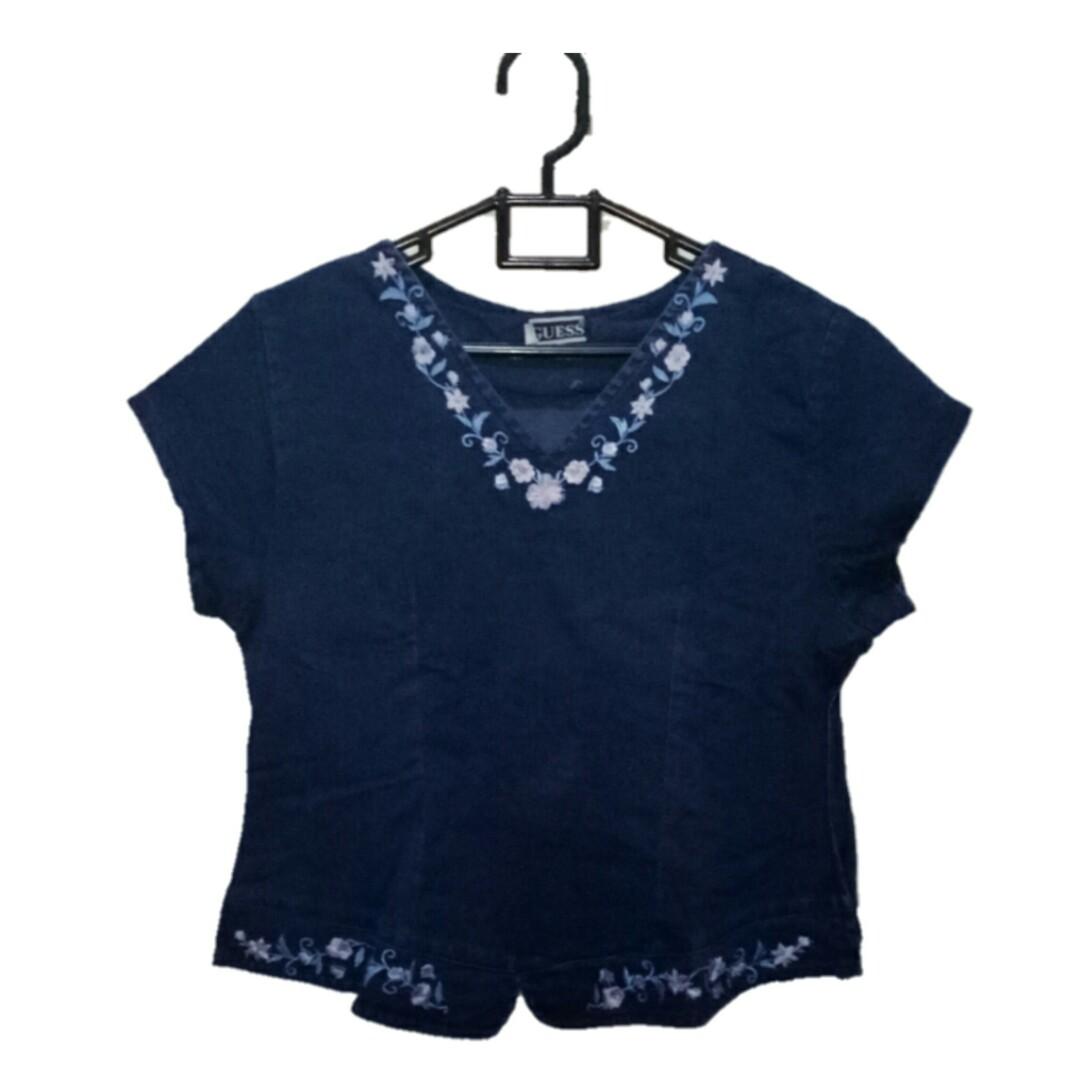 guess denim blouse