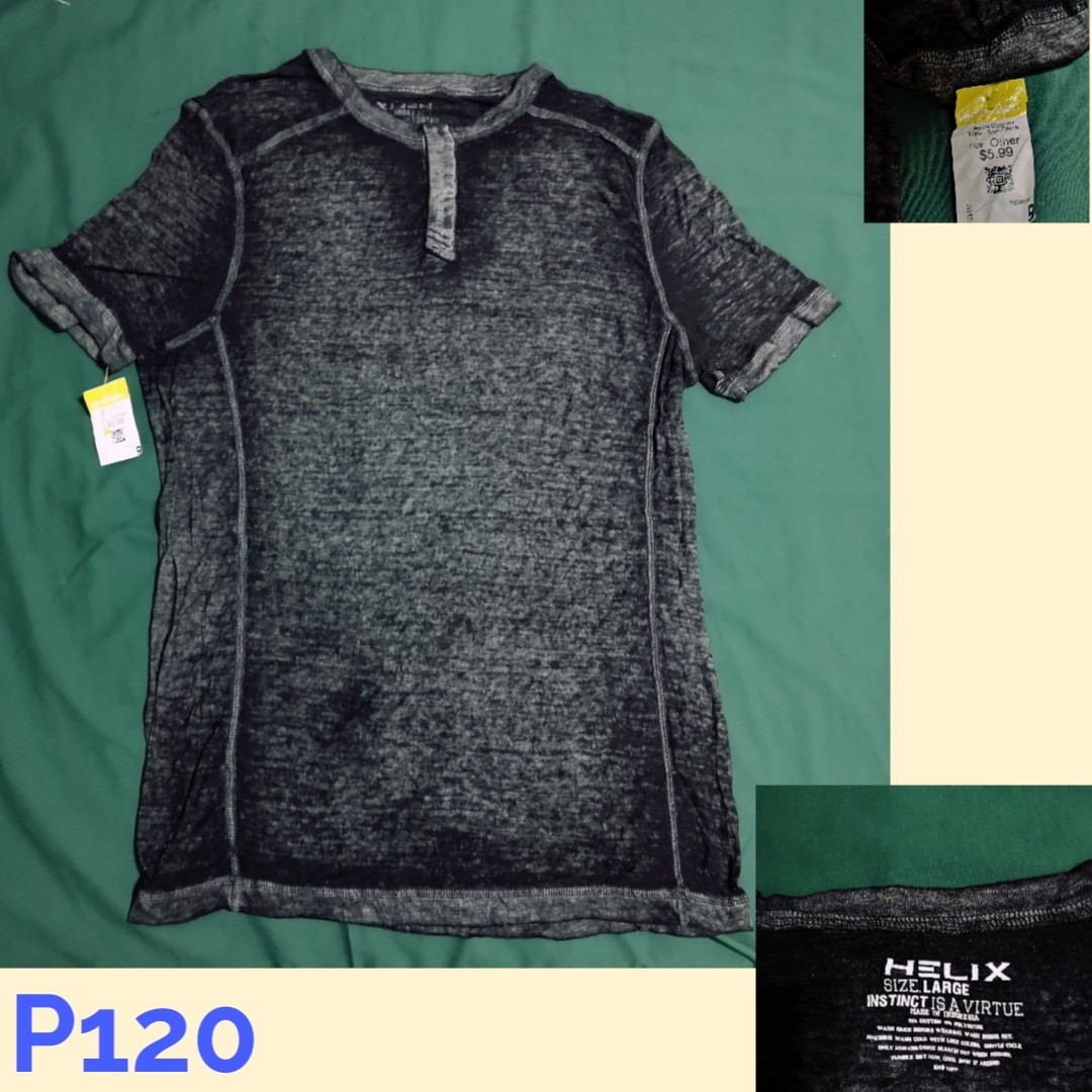 Helix Dark Grey Shirt Men S Fashion Clothes Tops On Carousell