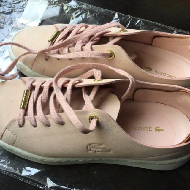 lacoste pink leather sneakers