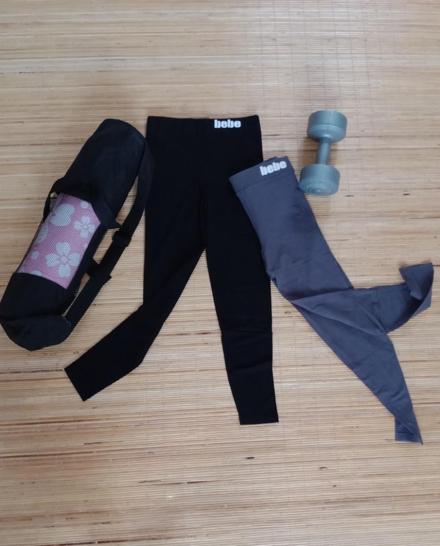 Black Grey Legging Bebe Size S Olah Raga Baju Olahraga Di Carousell