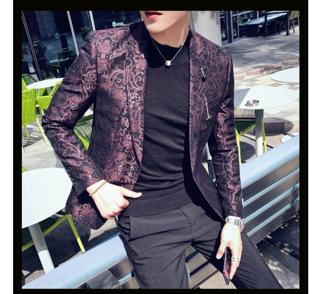 Mens black and new arrivals red blazer