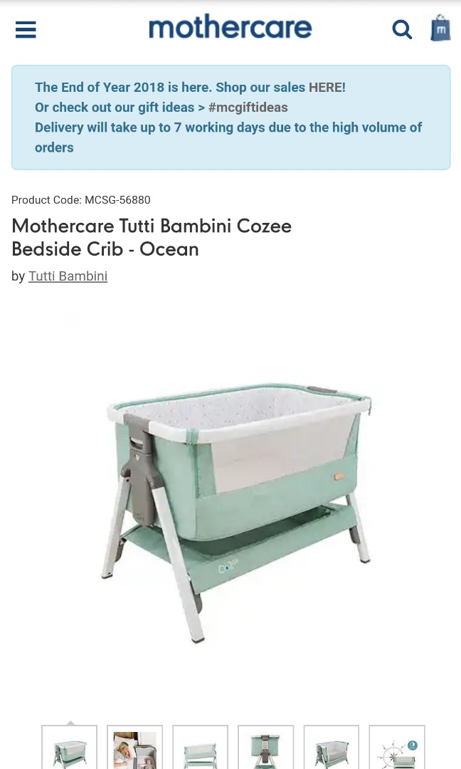 mothercare cozee crib