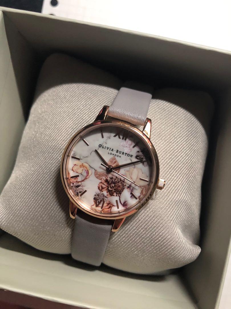 Marble floral grey lilac hotsell & rose gold watch