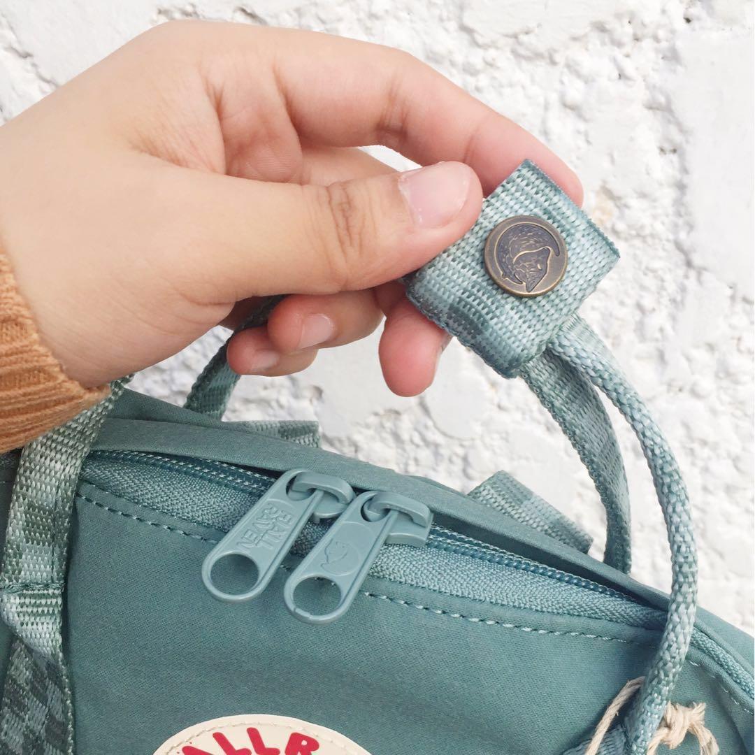 Fjallraven kanken backpack frost green chess pattern shop