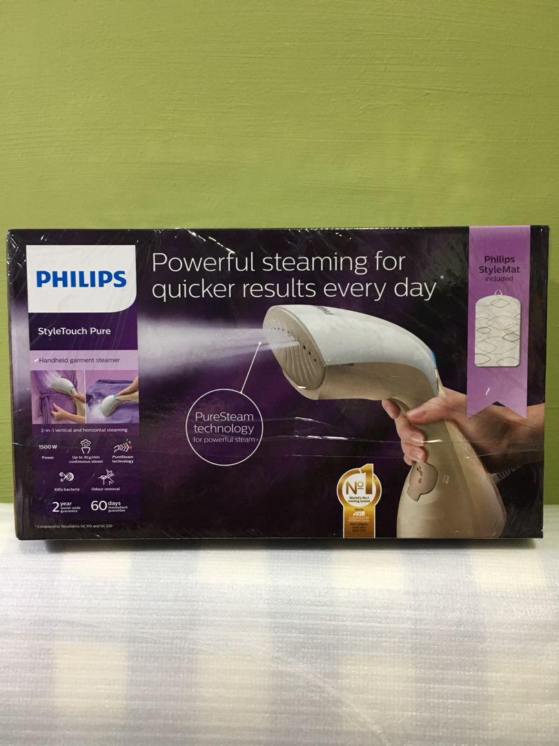 lesson As make worse Philips StyleTouch Pure Handheld garment steamer GOLD GC440 WITH Philips  StyleMat, Furniture & Home Living, Cleaning & Homecare Supplies, Ironing  Boards on Carousell