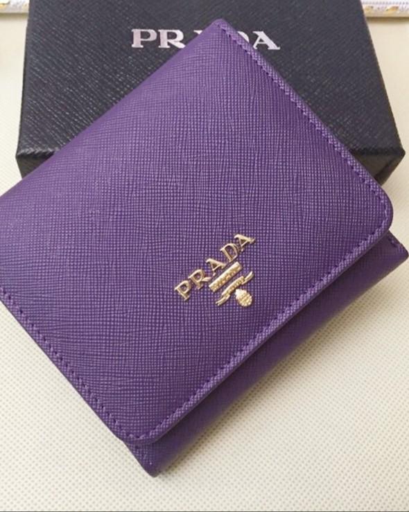 purple prada wallet