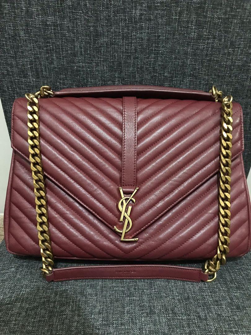 ysl college bag red
