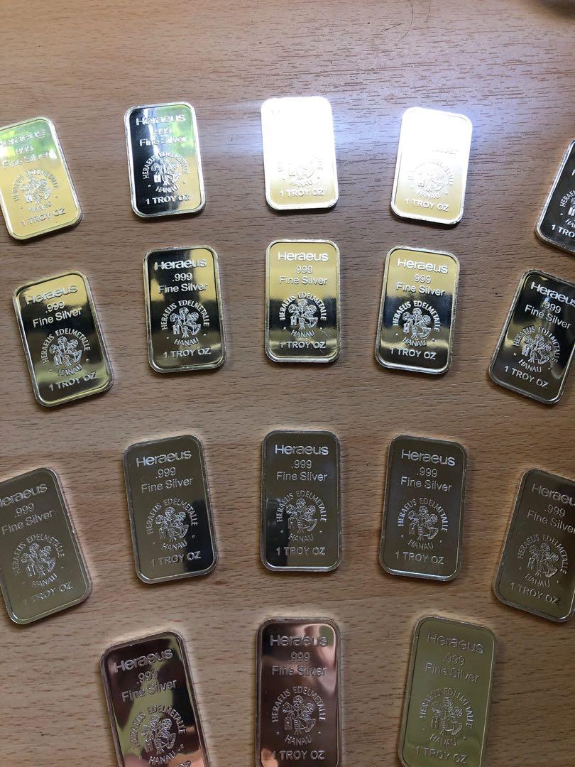 Price Reduced Heraeus Silver Bar 1oz 999 Purity Hobbies Toys Memorabilia Collectibles Currency On Carousell