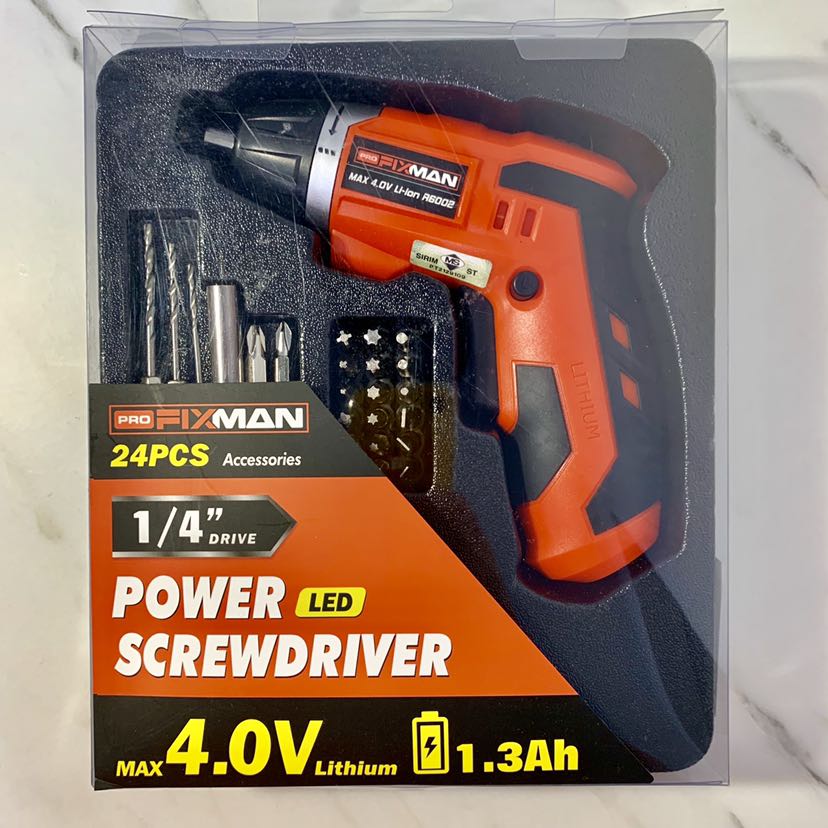 Pro Fixman Cordless Power Screwdriver 4.0V Lithium 1.3Ah
