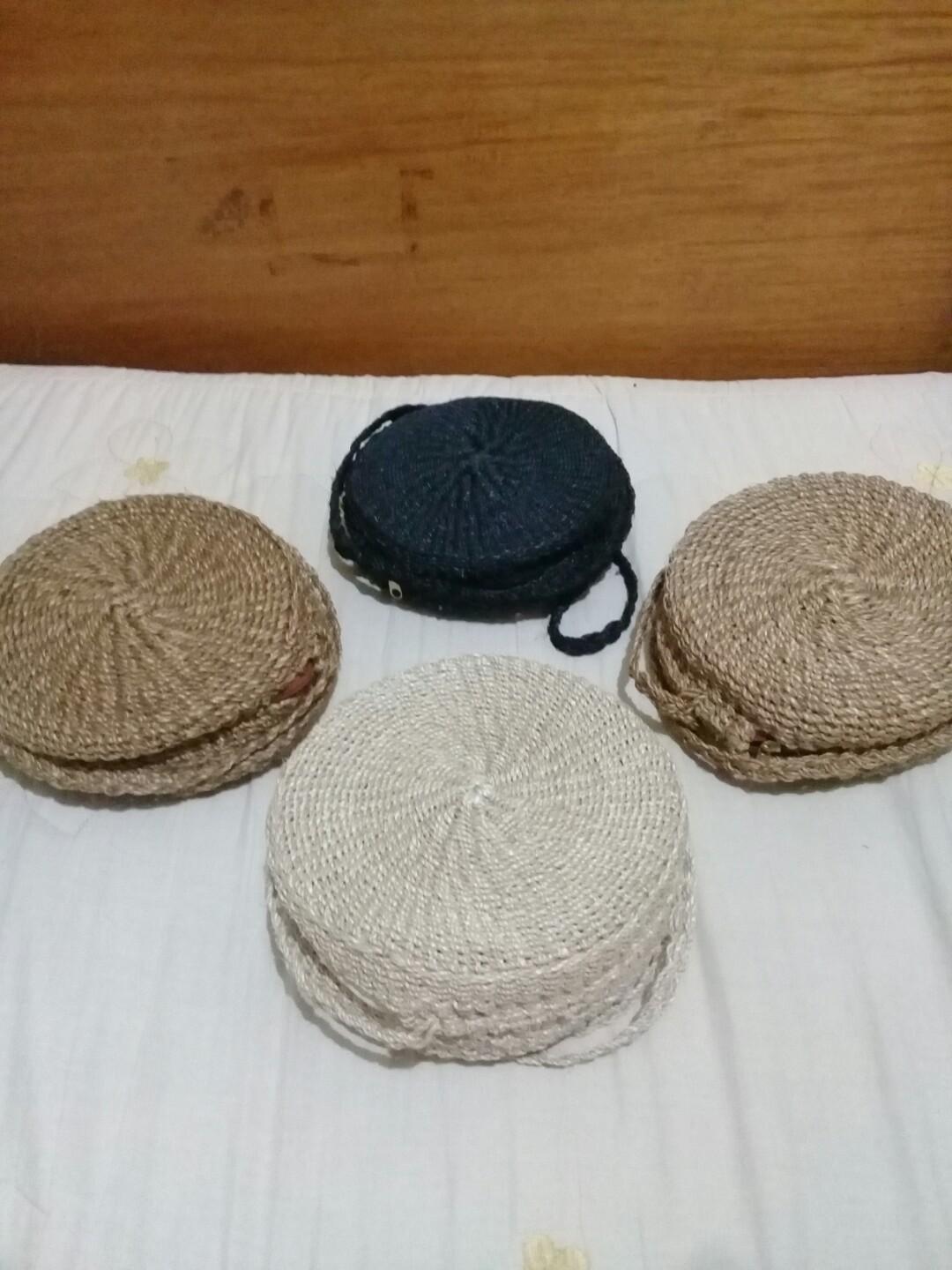 ROUND SLING BAG "MADE OF ABACA", Women's Fashion, Bags & Wallets, Cross