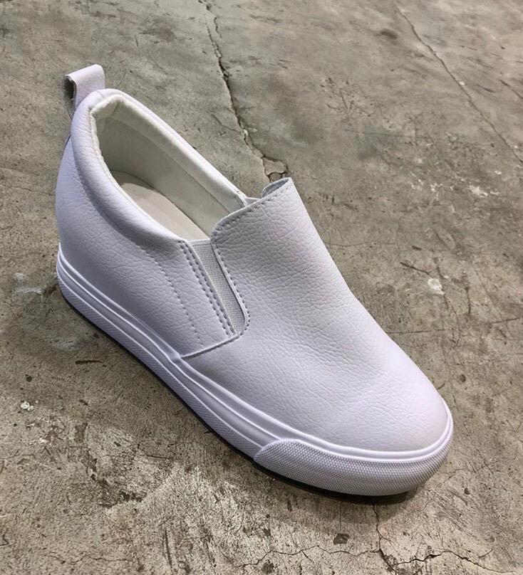 Slipon Wedges Putih Import Korea Wanita Murah Sepatu Kets Wedges Inside Slip On Putih Abu Sneakers Wedges Inside Coco Onal Grosir Bandung Lucu Fesyen Wanita Sepatu Di Carousell