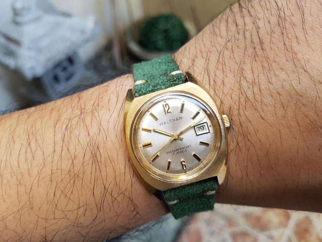 waltham 17 jewels wrist watch shock resistant
