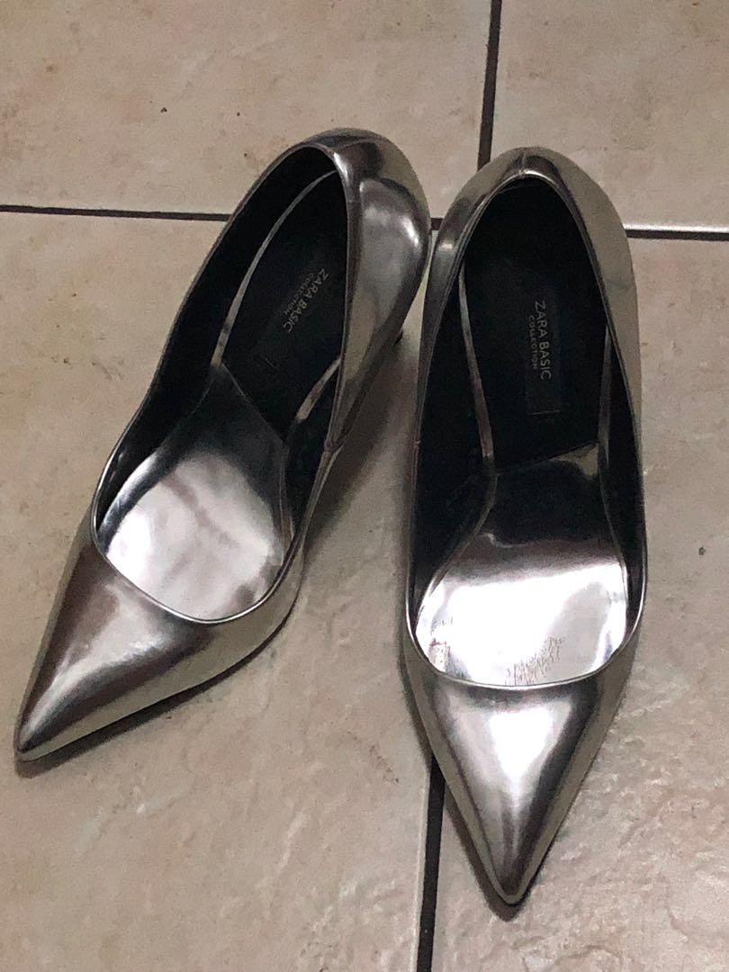 zara silver shoes