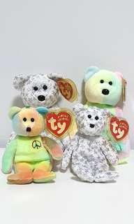 TY Beanie Babies - Peace Bear (4 pcs)