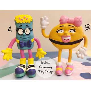 1980s 美国速食店 jack in the box 可弯人偶 铁线公仔 薯条 汉堡