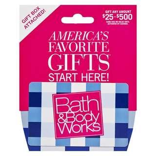 Bath and body works gift card