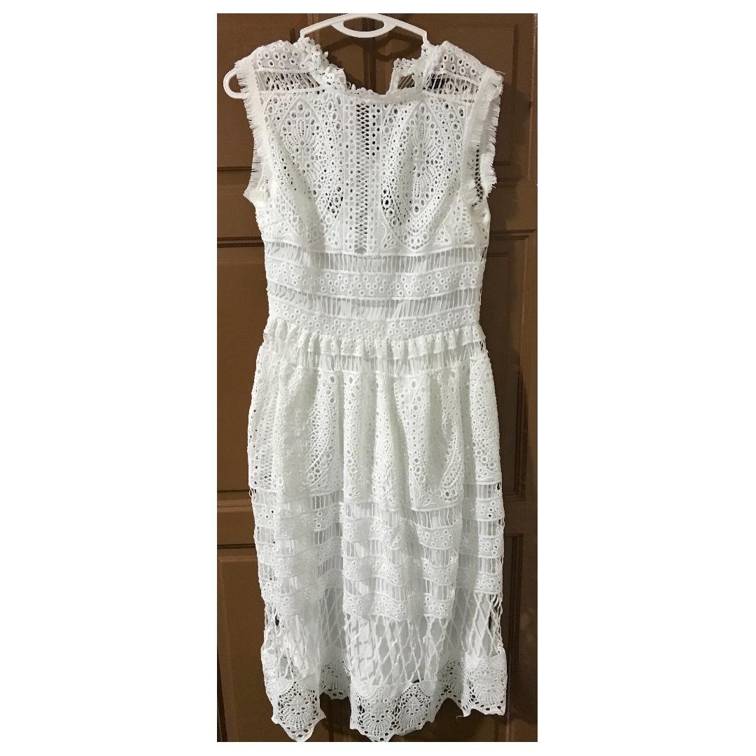 Asos White Lace Dress Brand New Women S Fashion Clothes Dresses Skirts On Carousell Shop coast shimmer wrap maxi dress at asos. asos white lace dress brand new