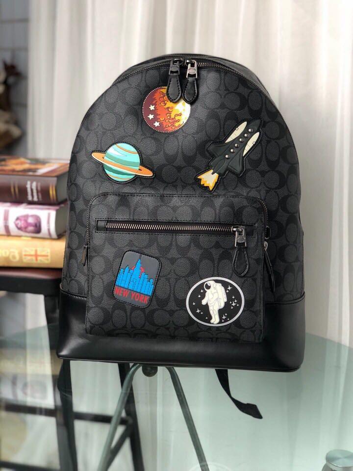 coach backpack 2018 Court In Signature Canvas ring to attach a small case or bag charm and lightweight webbing straps. Selena Gomez Fall 2018 Coach