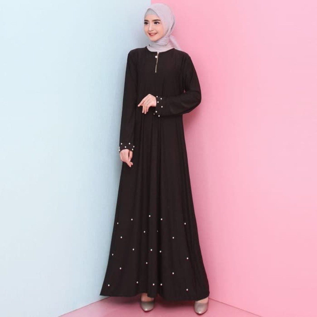 Baju Gamis Wanita Gamis Jersey Variasi Mutiara Fesyen Wanita Muslim Fashion Gaun Di Carousell