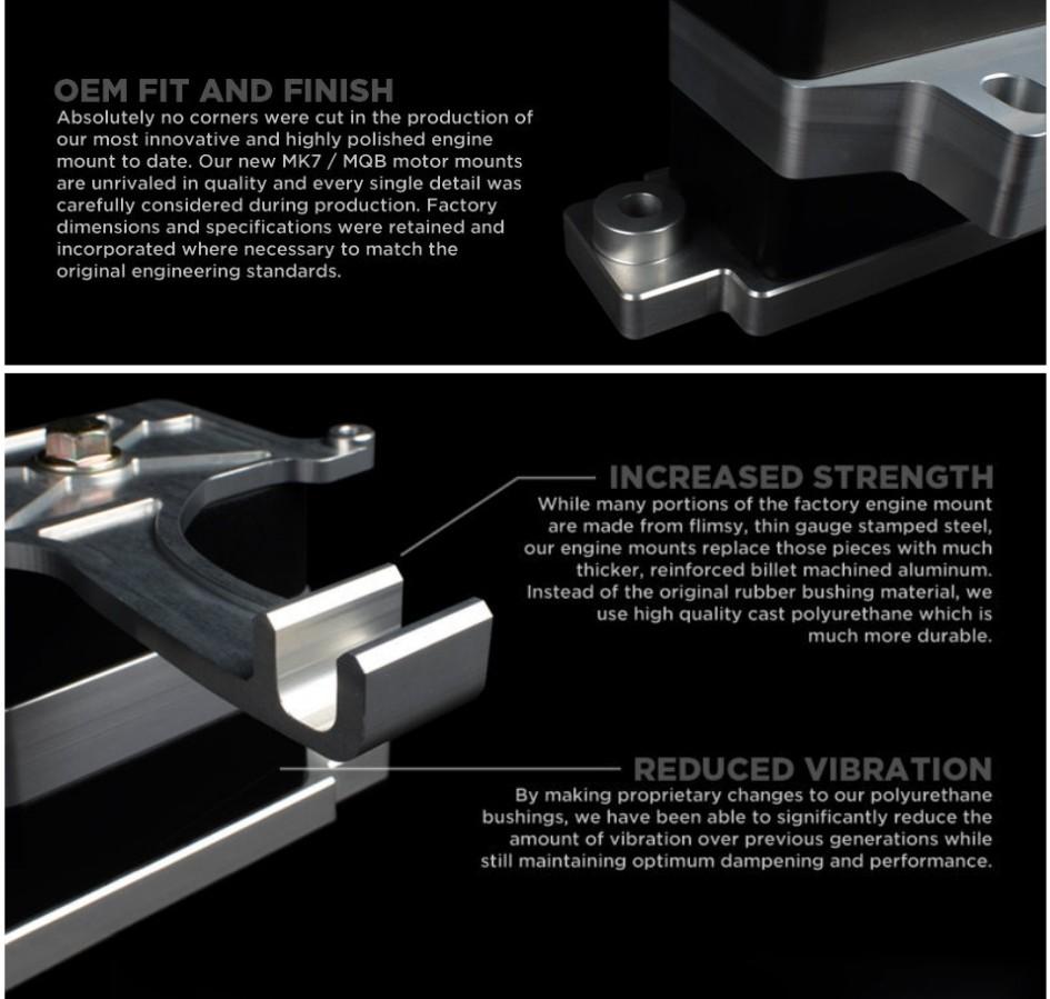 BFI MK7 / MQB stage 1 engine and transmission mount kit (6speed dsg