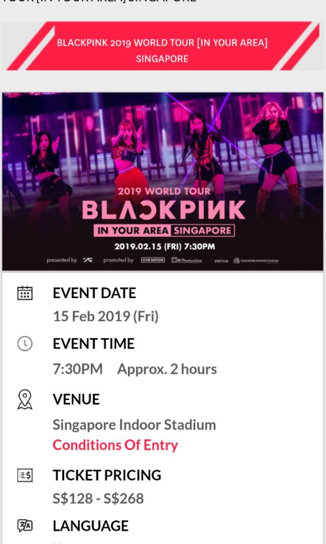 Blackpink Concert Singapore 2019 Entertainment Events Concerts On Carousell