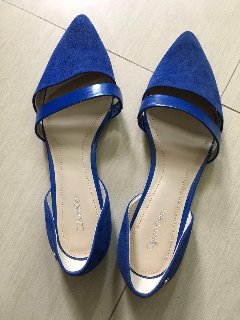 calvin klein blue suede shoes