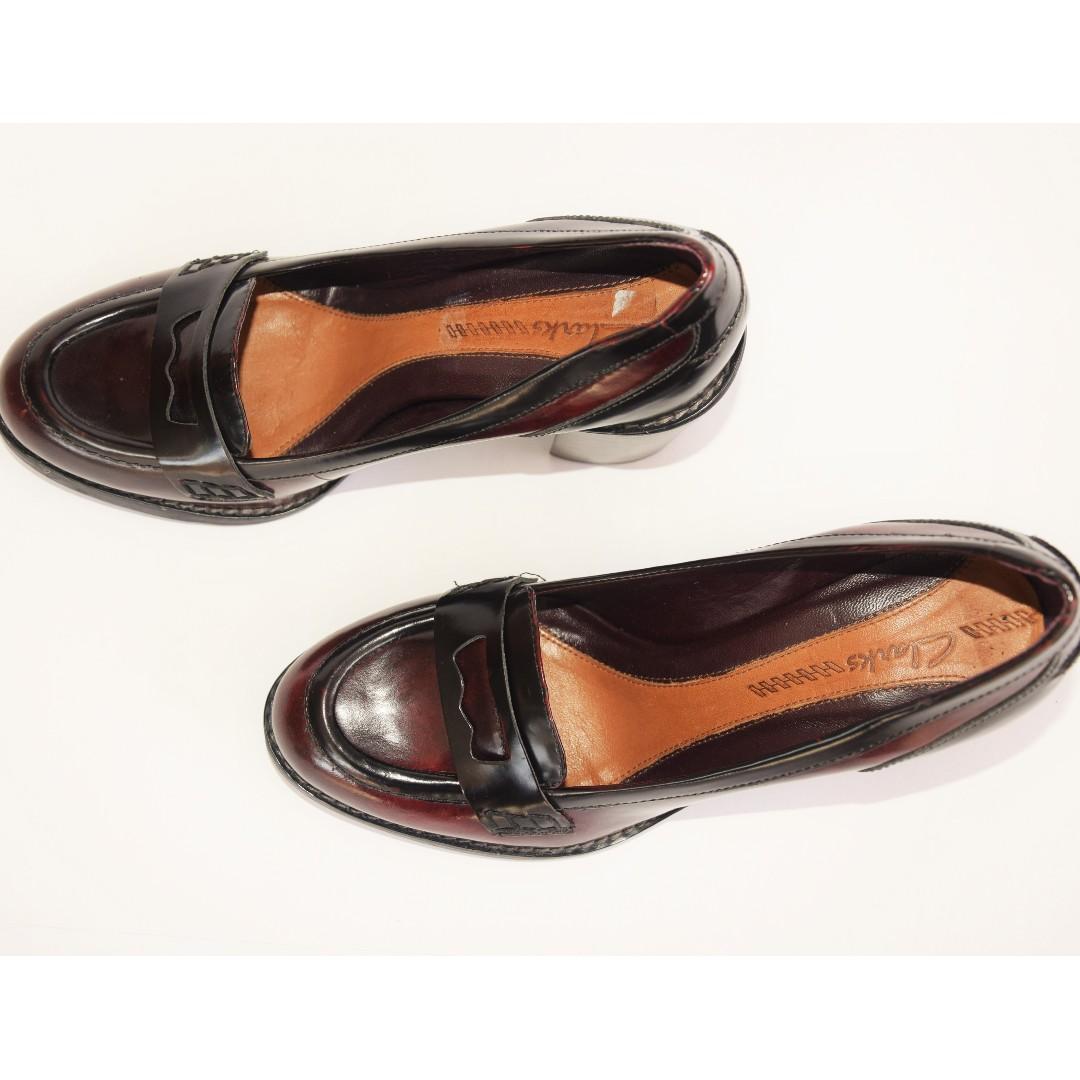 Clarks heeled loafers on sale