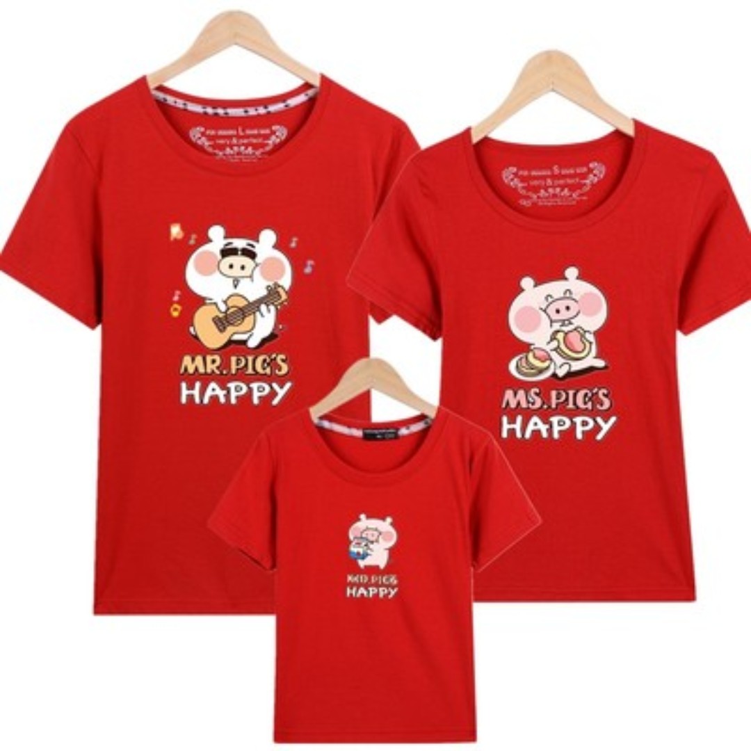 CNY 2019 Chinese New Year Couple Family Matching Fashion Clothes/Tees/T ...