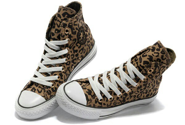 Converse Leopard Print Yellow All Star Chucks Rocking Roll High