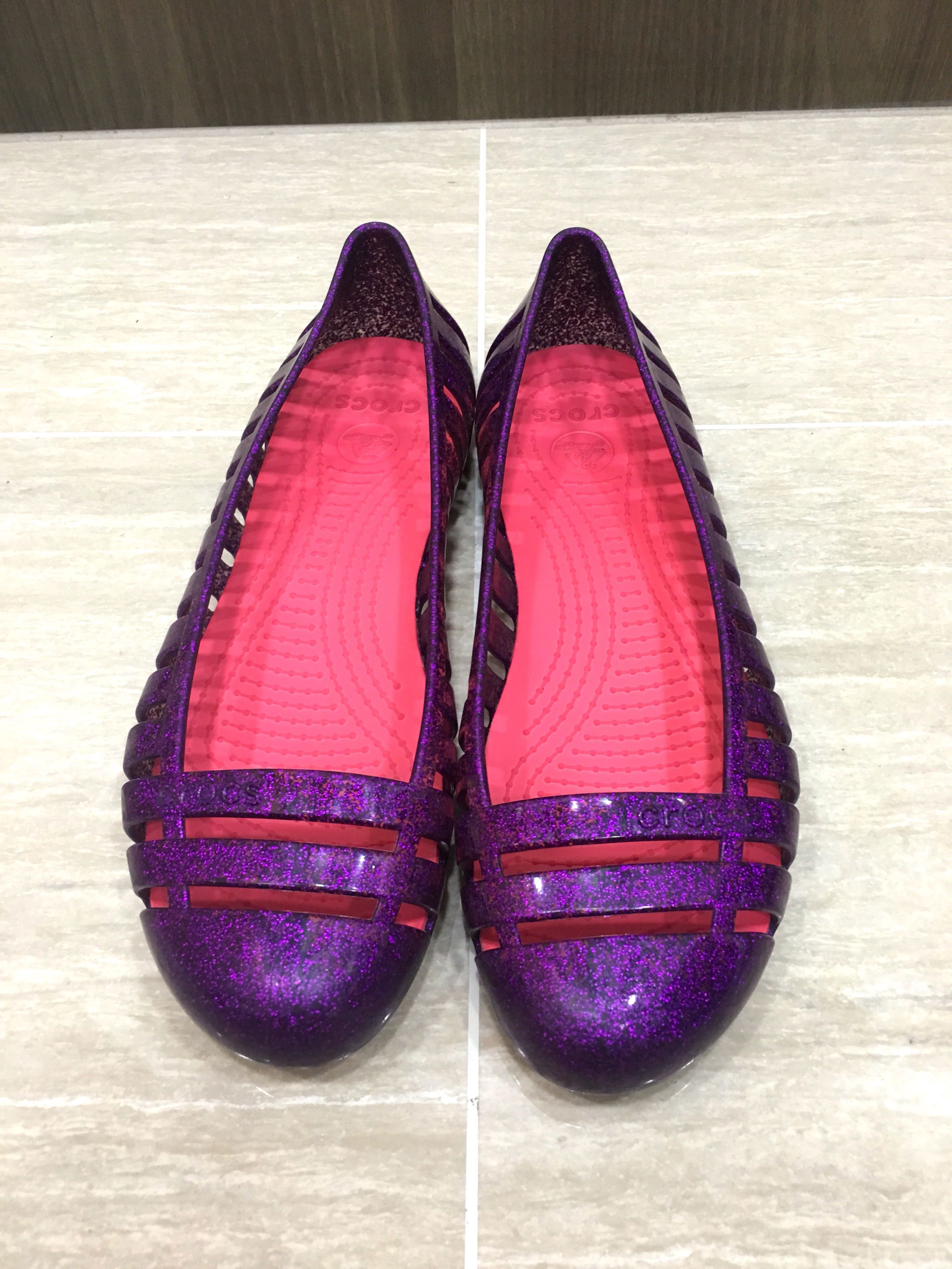 Crocs Purple Glitter shoes for Girls J3 Babies Kids Babies