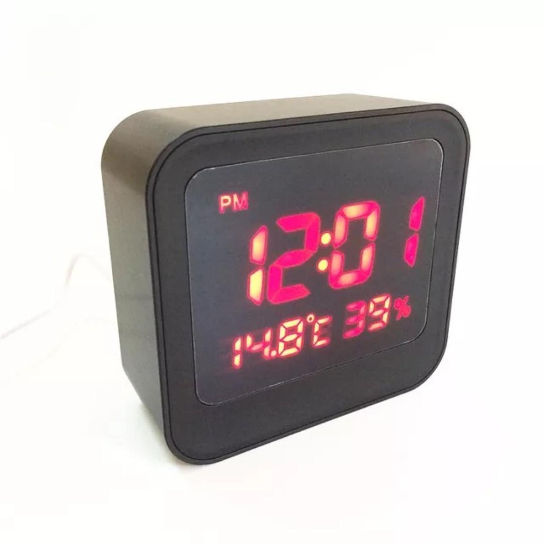 E638 Led Alarm Clock Temperature Humidity Bedroom Desktop Digital
