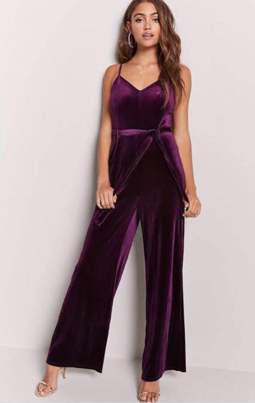 Forever 21 velvet jumpsuit deals