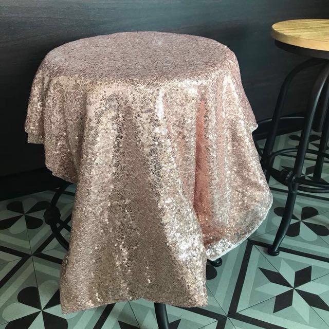 Glitter Rose Gold Table Cloth 130x300cm For Rent