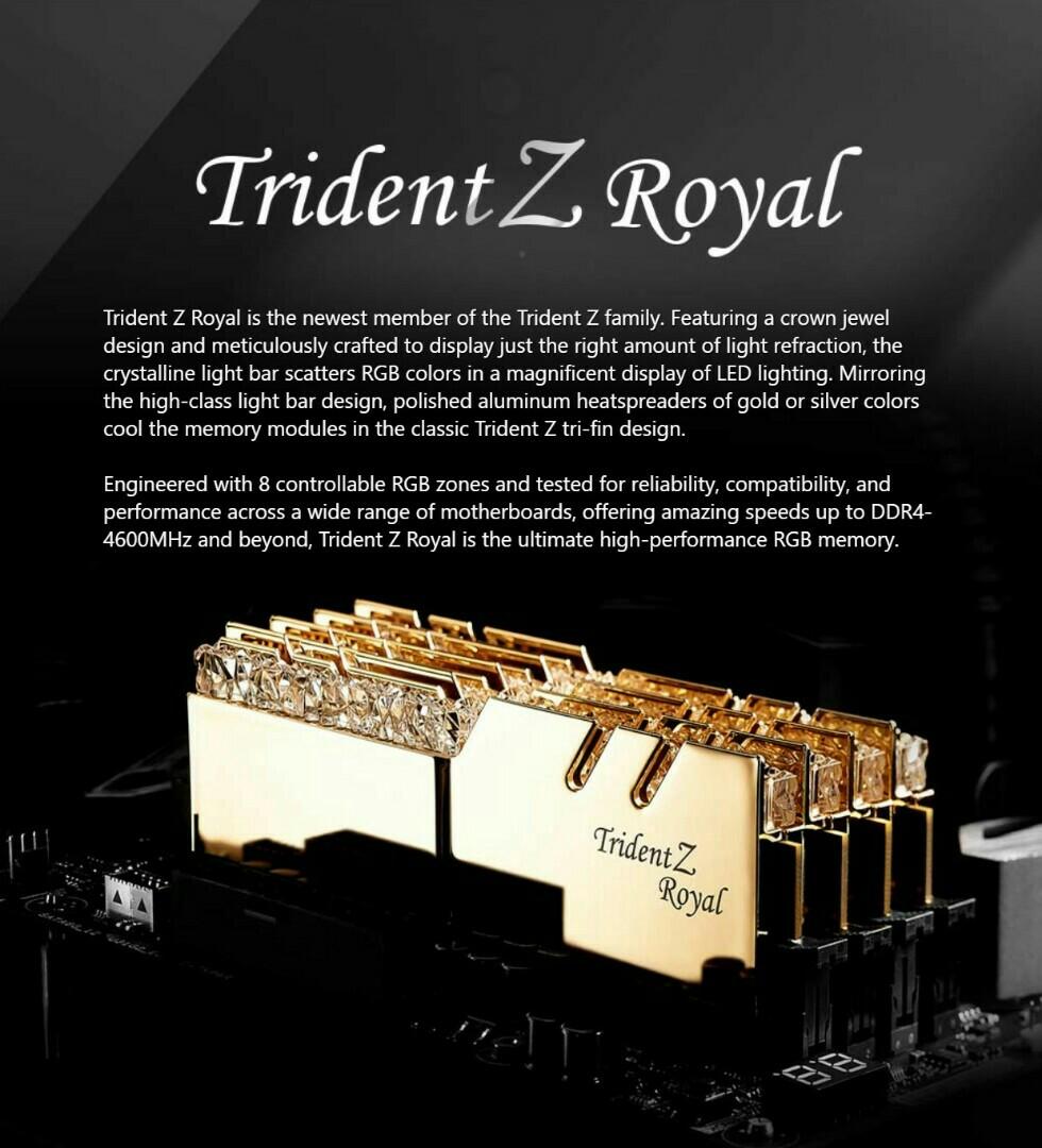 GSKILl TRIDENT Z ROYAL GOLD DDR4 3200 CL14 16gb Kit 2x8gb F4