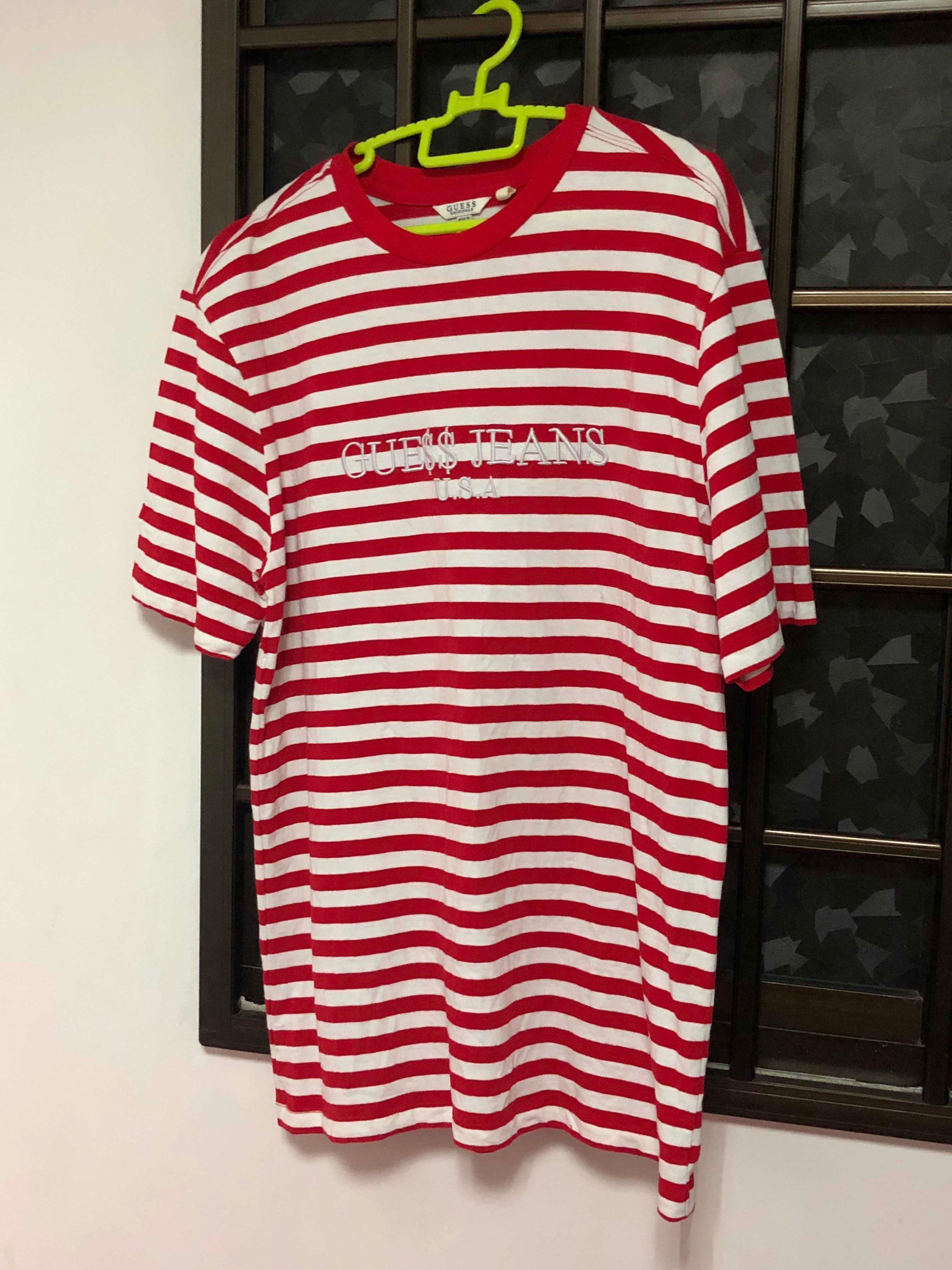 Opmærksomhed ekstremt Folde GUESS ASAP ROCKY RED WHITE TEE, Men's Fashion, Tops & Sets, Tshirts & Polo  Shirts on Carousell