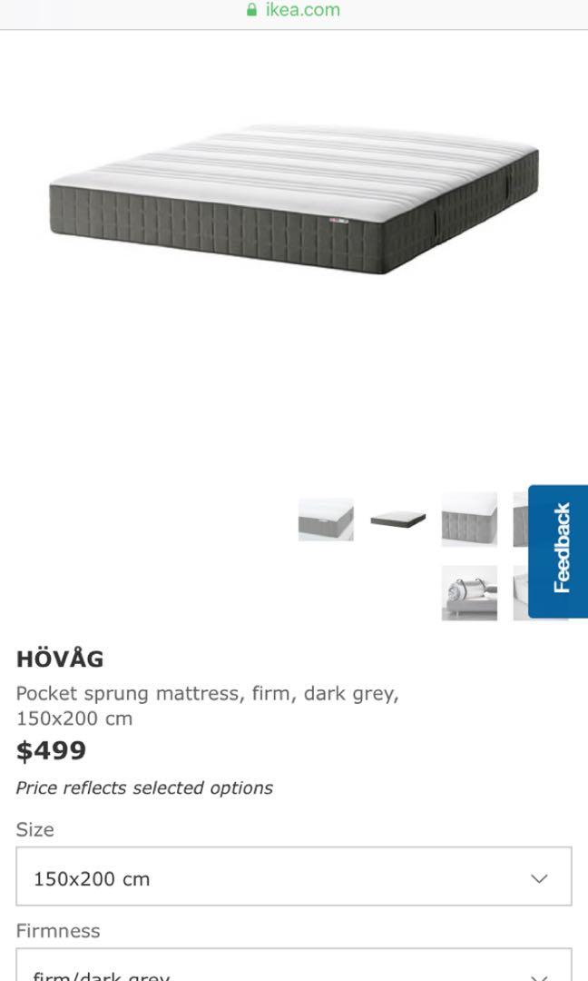 Hovag IKEA Mattress, Furniture & Home Living, Furniture, Bed Frames ...