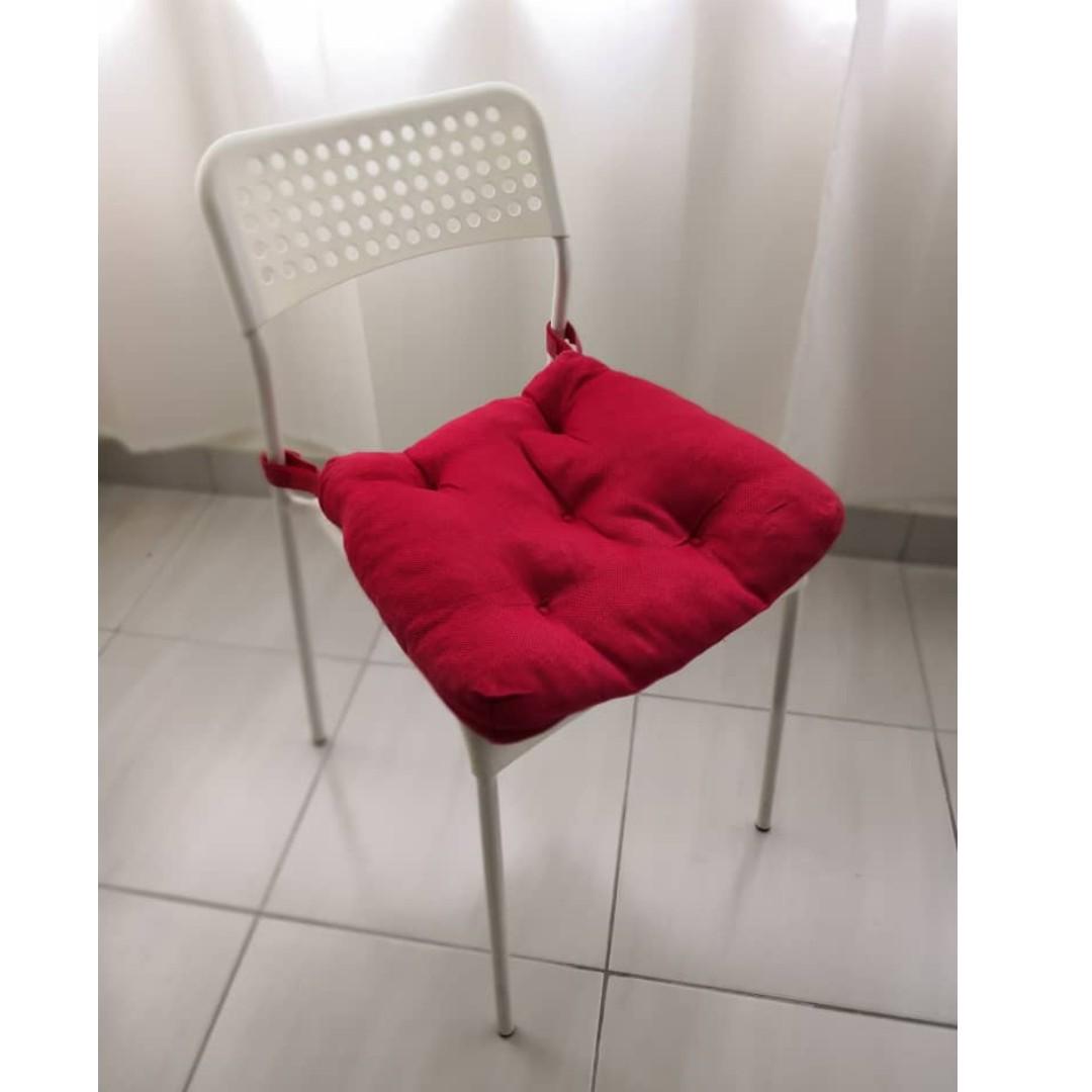 IKEA ADDE MALINDA WHITE CHAIR RED CHAIR CUSHION PER SET