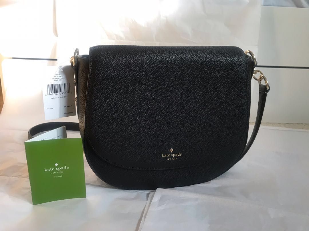 Kate Spade Black Leather Crossbody Bag, Luxury, Bags & Wallets on Carousell