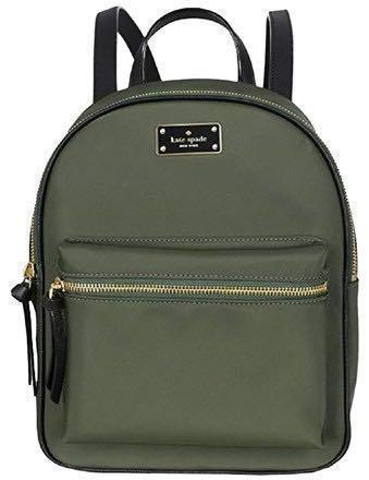 green nylon backpack