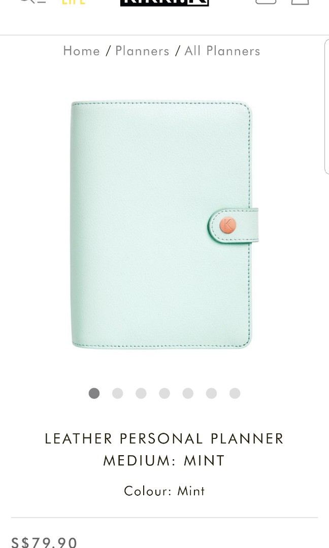 kikki.K Leather Personal Planner (Medium) - Mint, Hobbies  Toys,  Stationery  Craft, Stationery  School Supplies on Carousell