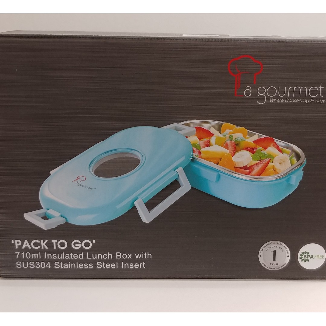 Brand New La Gourmet Pack To Go 710ml Insulated Lunch Box With Stainless Steel Insert Home Appliances Kitchenware On Carousell