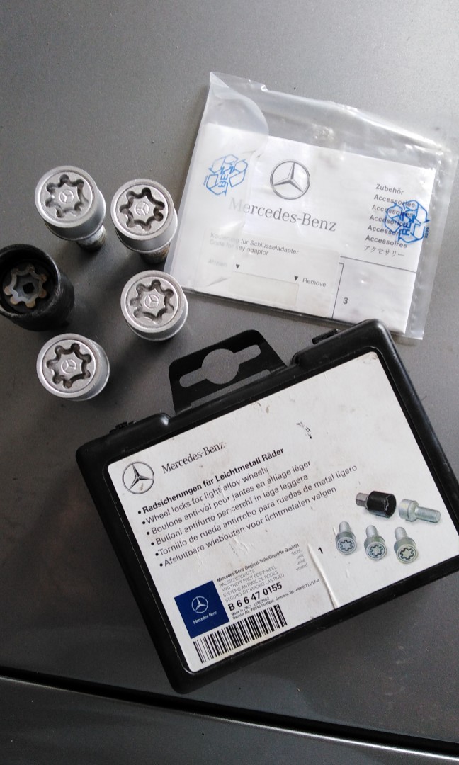 Mercedes wheel lock nut / anti thief, Auto Accessories on Carousell