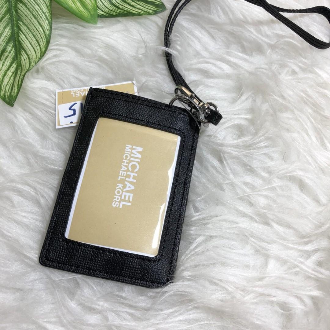 MICHAEL KORS Jet Set Travel Lanyard Id Card Case Black 35F7STVD5B