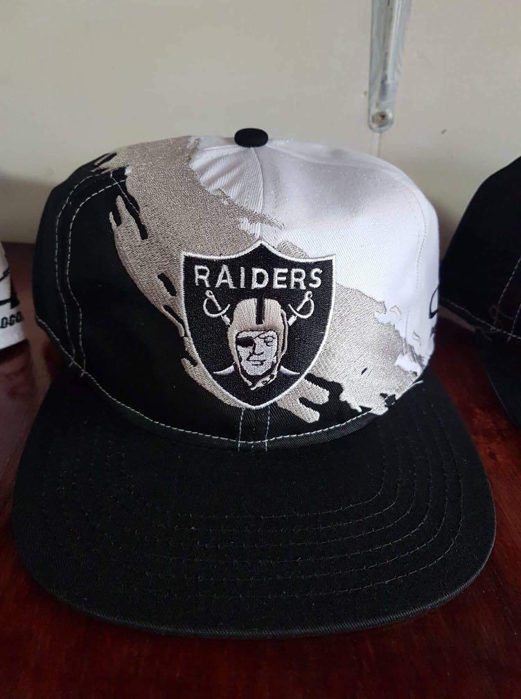 NFL Raiders Splash Snapback Cap Vintage Paintbrush Hat, Men's Fashion ...