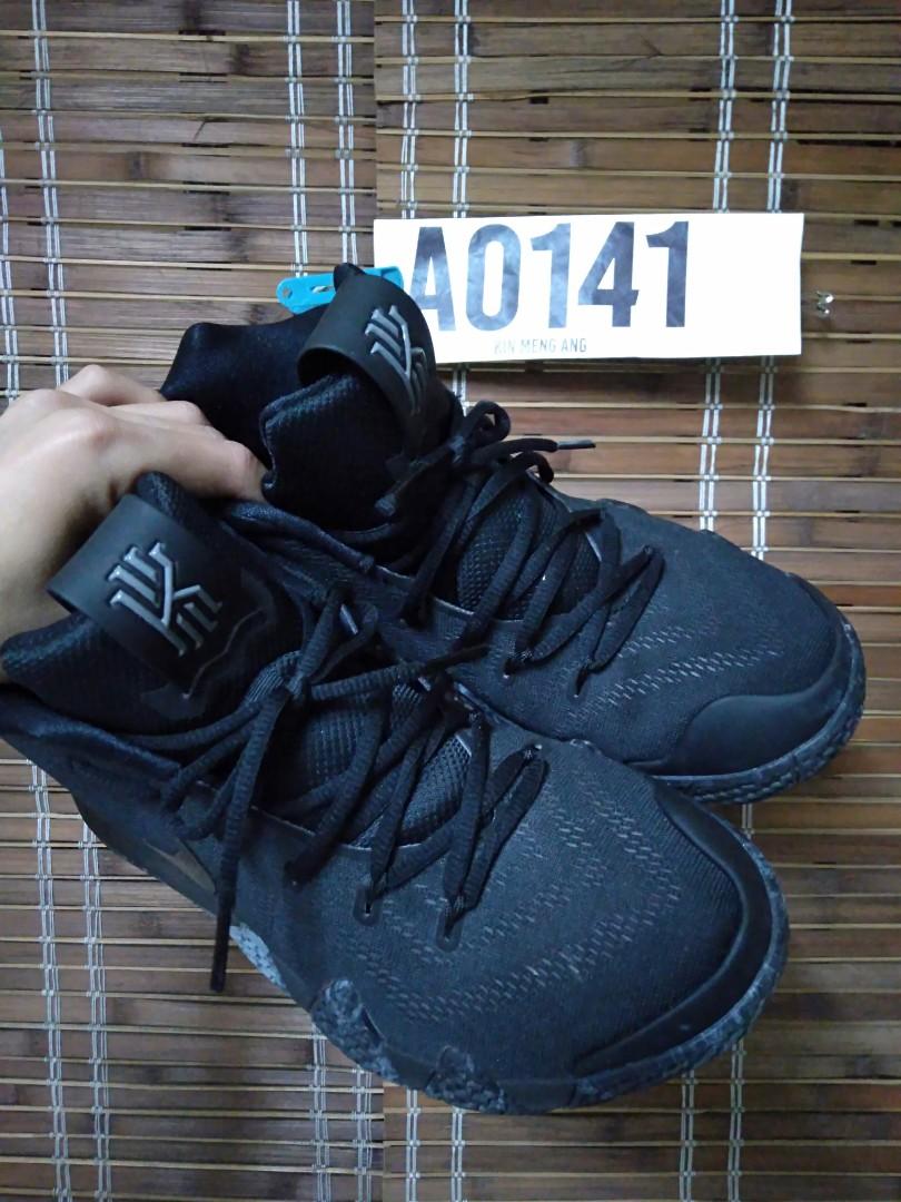 Kyrie 4 triple sale black on feet